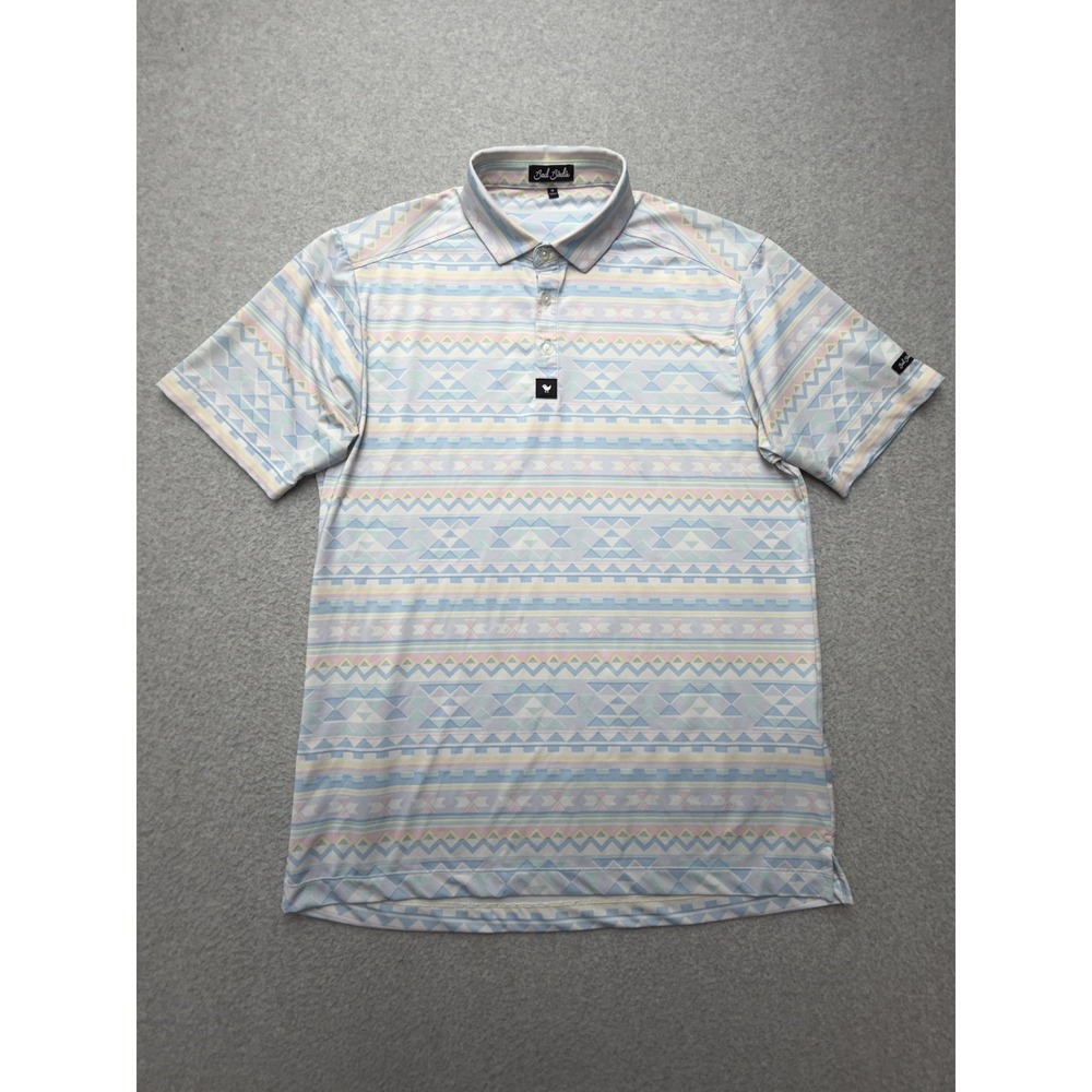 Bad Birdie Polo Shirt Mens M Aztec Geometric Golf Performance Stretch